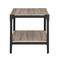 Walker Edison Driftwood Angle Iron Rustic Wood Side Table Set